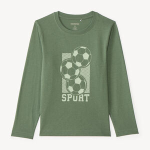 T-shirt met lange mouwen sportprint voor jongens 