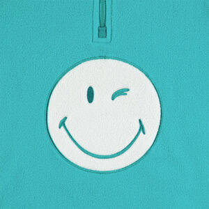 Sweat en polaire avec SmileyWorld brodé et col zippé 
