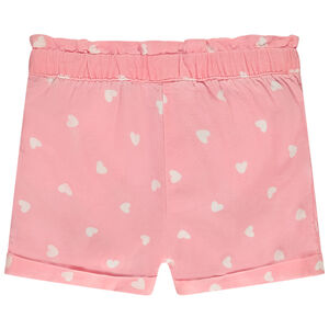 Short van stof met hartenprint meisjes 