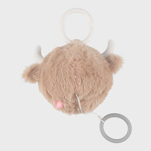 Reisknuffel muzikaal Koe Fluffy Beige 