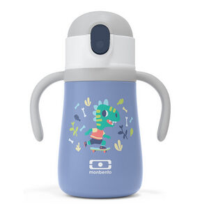 Bouteille isotherme Stram - Bleu Dino 360ml 