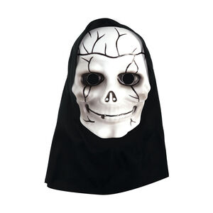 Masque de déguisement squelette avec cagoule noire 