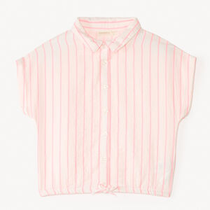 Korte mouwen gestreepte stoffen blouse voor meisjes 