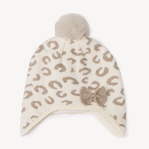 Peruaanse gebreide beanie met leopardenpatroon voor babymeisjes 