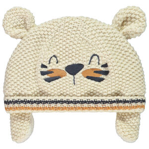 Muts van sherpa met 3D-oren en borduren voor babyjongen 