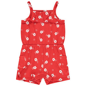 Combinaison courte imprimé fleurs pour bébé fille 