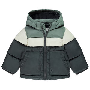 Donsjas met colour block effect en microfleece voering voor jongens 