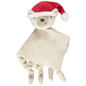 Doudou plat ourson de Noël en sherpa pour bébé 