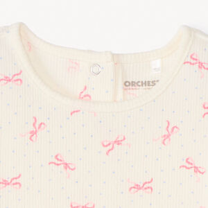 T-shirt manches courtes imprimé nœuds pour bébé fille 