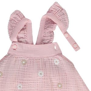 Tunika zonder mouwen van gaas met bloemenborduursels voor meisjes 