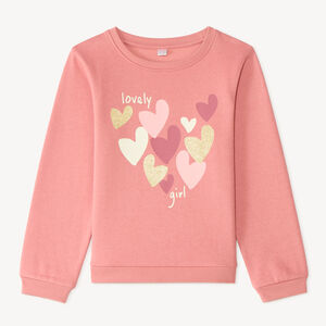 Glitter print fleece sweatshirt for girls 