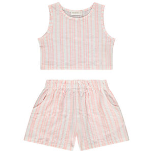 Ensemble court 2 pièces rayé en fochette pour fille 