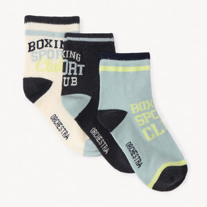 Lot de 3 paires de chaussettes motifs boxe pour garçon 
