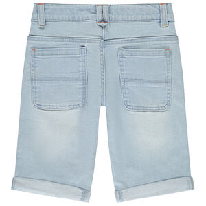 Bermuda jeans met used effect en bleke kleur jongens 