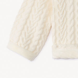 Gebreid vest met kap en fluwelen voering voor baby 