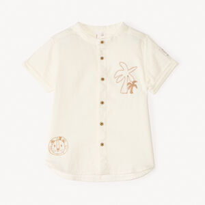 Chemise manches courtes broderie palmier pour bébé garçon 