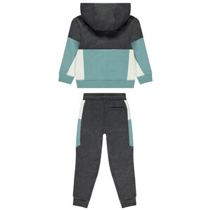 Tweekleurig fleece joggingensemble met gewatteerd vest voor jongen 