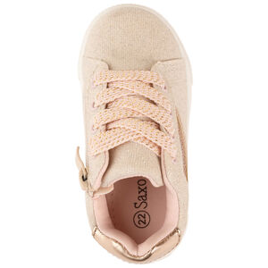 Baskets de sport rose poudré à lacets et zip pour bébé fille 