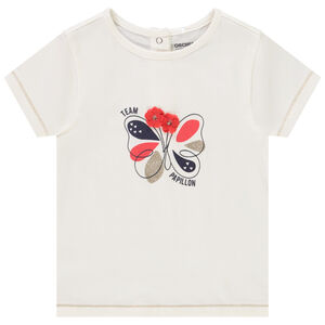 T-shirt manches courtes print papillon pour bébé fille 