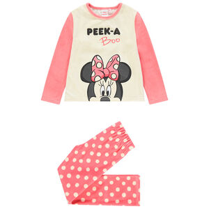 Pyjama van fluweel met stippen en Minnie Disney print meisjes 