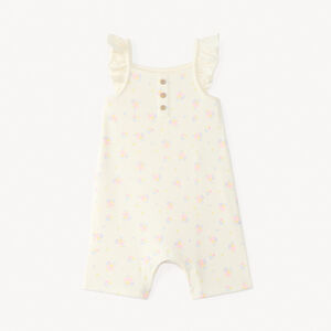 Combi-short en ribstof met bloemenprint voor meisjes. 