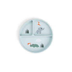 Assiette Stick&Stay assiette compartimentée Playground Bleu 