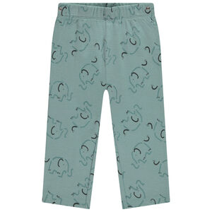 Pyjama 2 pièces nid d'abeille imprimé éléphants pour bébé garçon avec finitions différentes selon l'âge 