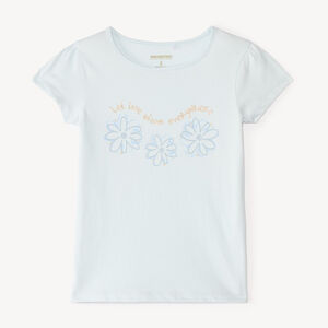 T-shirt met korte mouwen met glinsterende print voor meisjes 