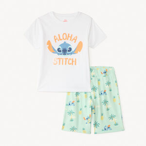 Set van korte pyjama 2-delig t-shirt + short Stitch Disney voor jongen 