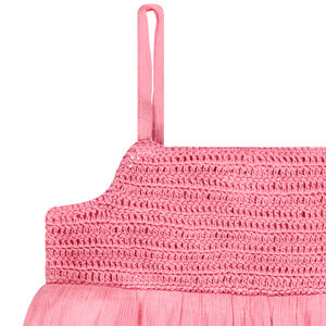 Top uni à bretelles avec buste en crochet fille 
