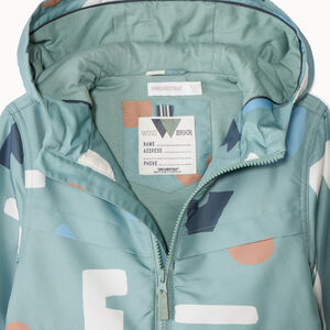 Parka met kap en arty print jongens 