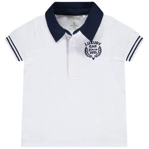 Poloshirt met korte mouwen en geborduurd embleem voor jongen 