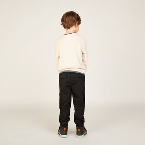 Trui in gebreide jersey met print en fluwelen voering voor jongens 