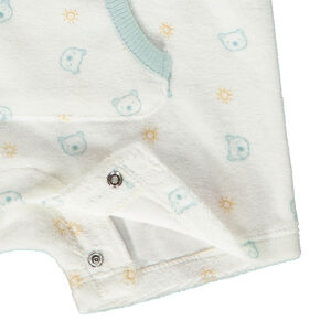 Korte jumpsuit in badstof met berenprint voor babyjongen 