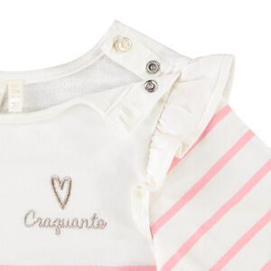 Marinière à volants et broderie dorée pour bébé fille 