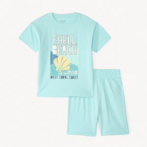 Set van 2-delige korte pyjama t-shirt + short met fantasiedruk voor jongens 