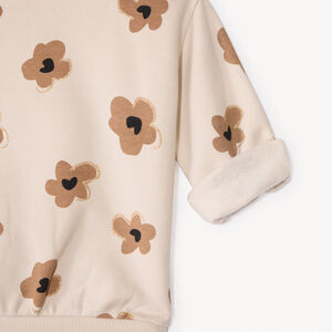 Oversized fleece sweatshirt met fantasieprint en pailletten voor babymeisje 