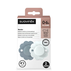 Sucette Wonder silicone Lake/Blue 0/6M 2pcs 