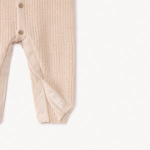 Gebreide effen parelsteek pyjama met muts voor baby 