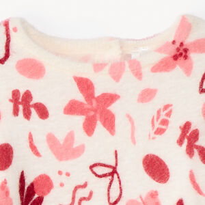 Trui met lange mouwen in zacht, pluizig gebreid materiaal met arty print voor meisjes 