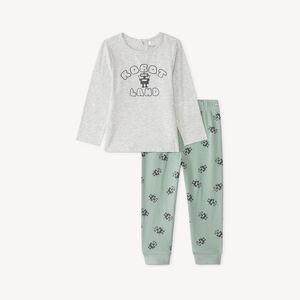 Pyjama 2-delig lange stijl voor babyjongen met robotmotief (Afwerkingen variëren per leeftijd) 