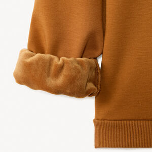 Sweatshirt fleece met fluweel, oversize, Love meisjes 