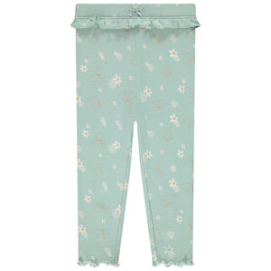 Ribgebreide onderbroek met bloemenprint voor meisjes 