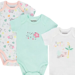 Set van 7 bodies met korte mouwen in dierenprint voor meisjes 
