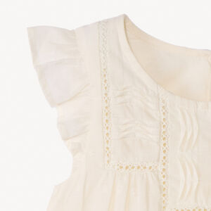 Tuniek met korte mouwen, volant en borduursels voor babymeisje 