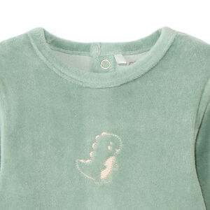 Pyjama van fluweel met geborduurd dier voor babyjongen 