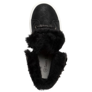 Zwarte laarsjes met kraag in namaakbont, voor meisjes 