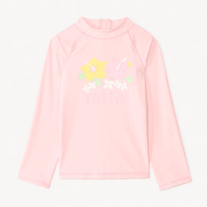T-shirt met lange mouwen anti-UV SPF 50+ hibiscus print voor meisjes 