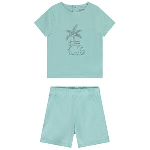 Set pyjama kort print olifant voor baby jongen 