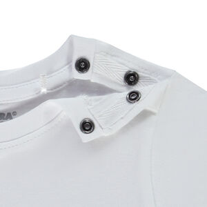 Set van 2 delen bedrukt T-shirt + bermuda met reliëfpatroon voor babyjongen 